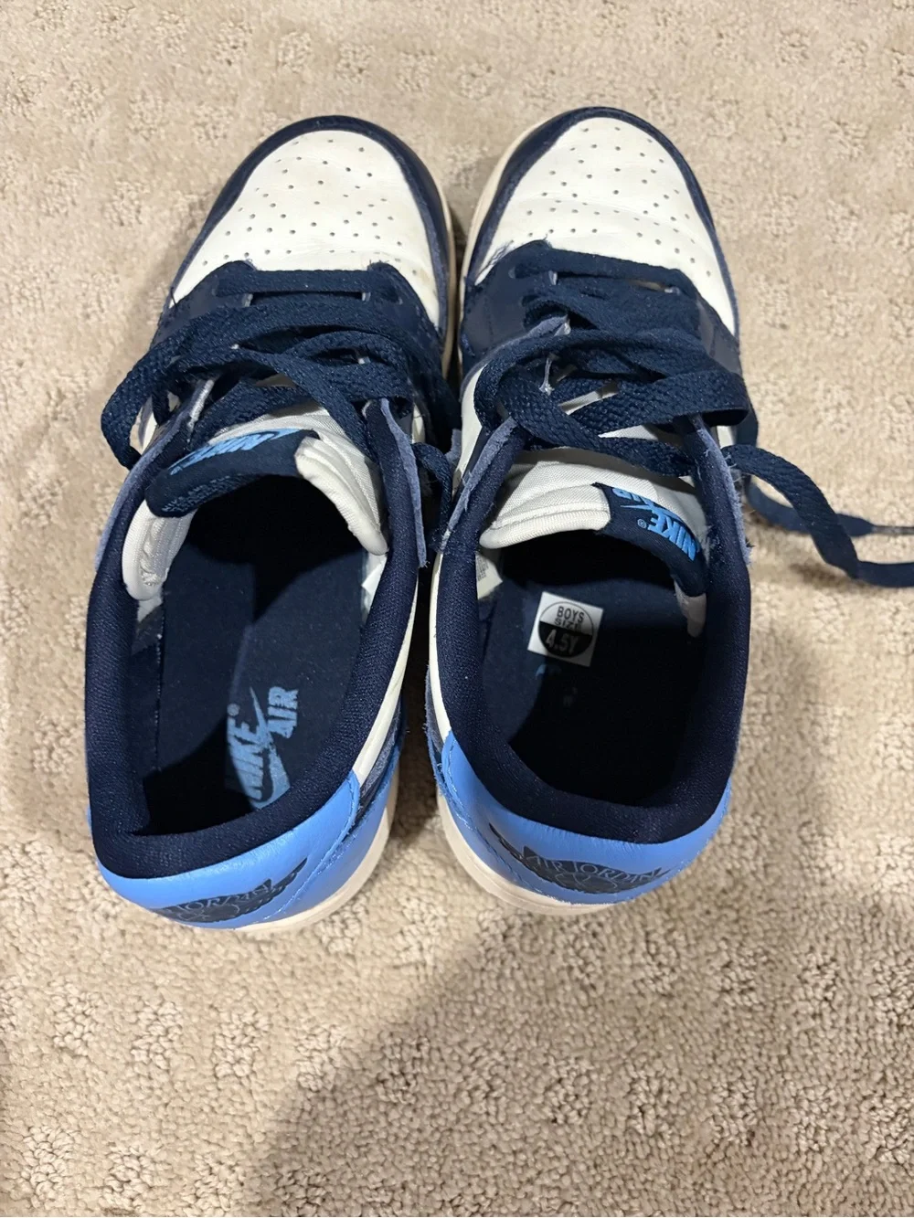 Air Jordan 1 Low - Nike Kids Sneakers - Navy Blue/Light Blue/Off-White